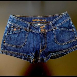 Dark blue low rise jean shorts, size-11, they have not been worn.